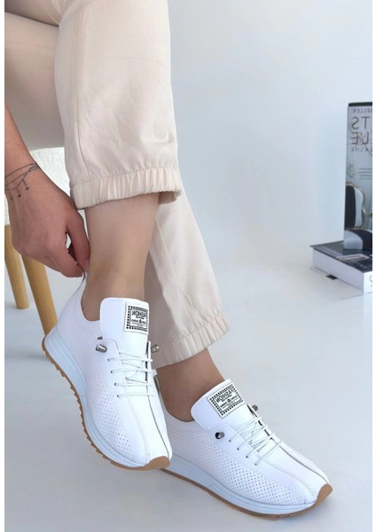 Yzlal Fiert Beyaz Cilt Bağcıklı Spor Ayakkabı (Numara: 37) fiyatları