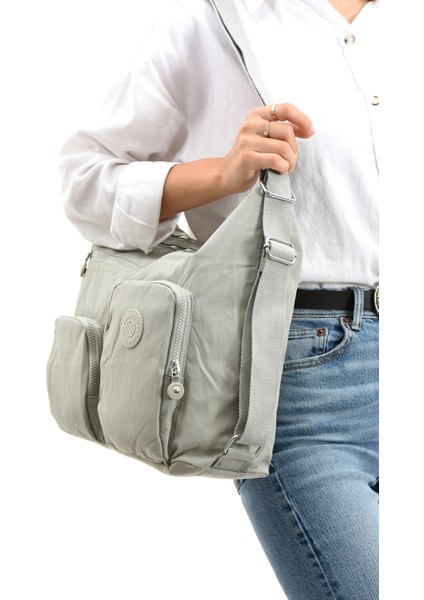 Sanmorris Glc Kadın 3021 Bölmeli Suya Dayanıklı Krinkıl Kumaş Çapraz Askılı Omuz ve Sırt Çantası fırsatları