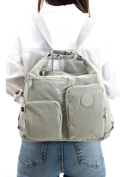 Sanmorris Glc Kadın 3021 Bölmeli Suya Dayanıklı Krinkıl Kumaş Çapraz Askılı Omuz ve Sırt Çantası indirimleri