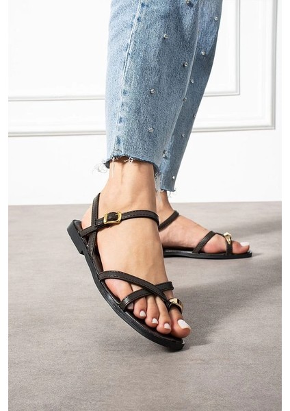 Yzlal Nordi Kahverengi Cilt Kemerli Sandalet (Numara: 39) modelleri