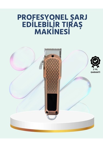 Şarjlı Saç Kesme Makinesi – Type-C Girişli, LCD Ekranlı ve Sessiz Motor