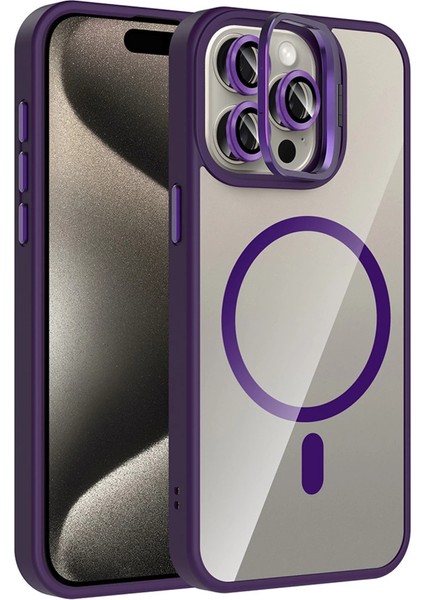 Joko Apple Iphone 14 Pro Max Remim Lensli Magsafe Standlı Kapak - Derin Mor