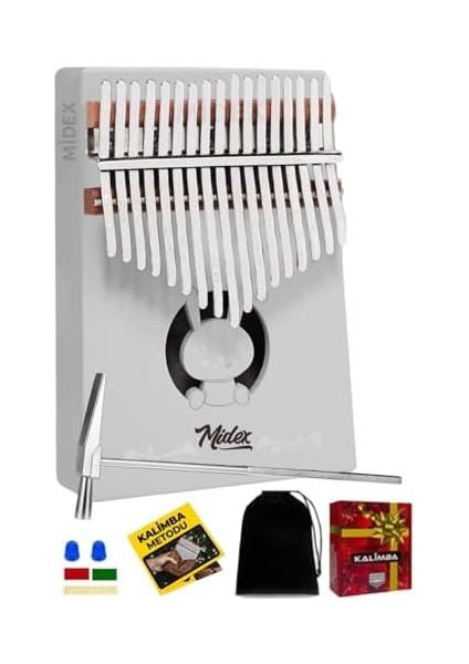 KLX-550 Beyaz Renk Gerçek Ağaç Kalimba 17 Tuşlu Full Set fiyatları