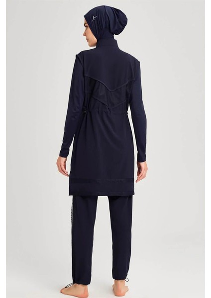 H-2853 Miray Sprl File Detaylı Spor Likra Tesettür Mayo