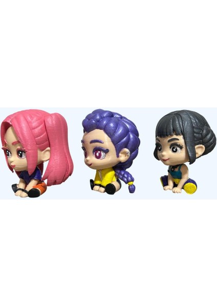 Işıltılı Baby 3’lü Set – Mira, Zoey & Rumi | El Yapımık-Pop Demon Hunters Tarzı Koleksiyon Figürleri fiyatları