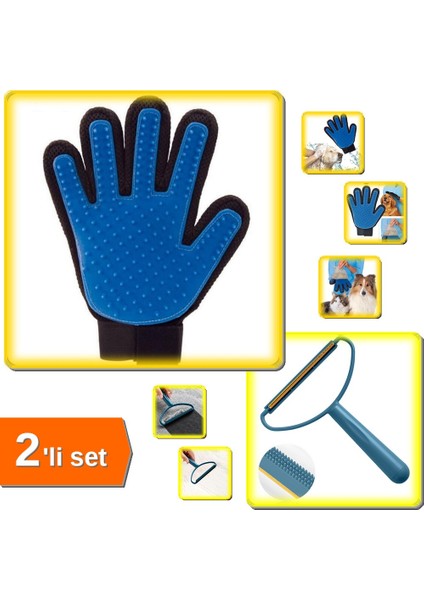 Tüy Toplama Eldiveni + Kazak Elbise Halı Tüyü Temizleme - 2li Set F4Z0Q6