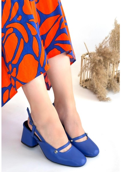 Yzlal Jecci Mavi Cilt Topuklu Ayakkabı (Numara: 37)