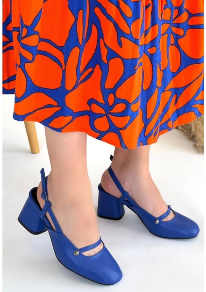 Yzlal Jecci Mavi Cilt Topuklu Ayakkabı (Numara: 37) modelleri