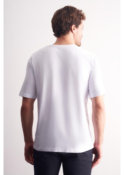 Beyaz Bisiklet Yaka Kısa Kol Slim Fit Pamuklu Basic Tişört 1011255106 indirimleri