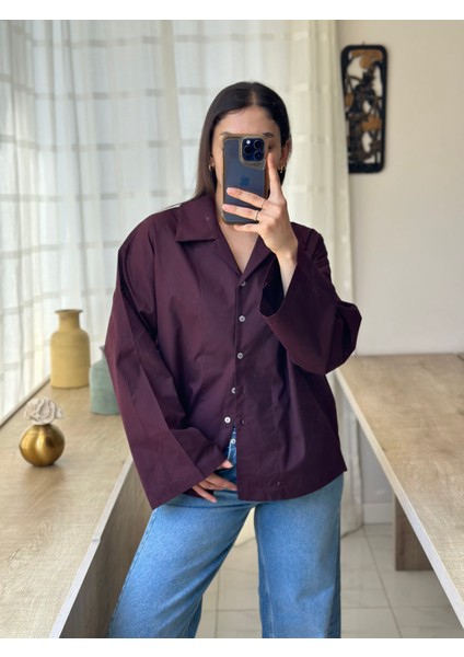 Bordo Poplin Gömlek modelleri