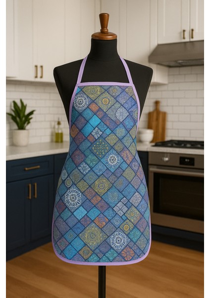 Dijital Baskılı Su Sıvı Geçirmez Leke Tutmaz Mutfak Önlüğü Patchwork