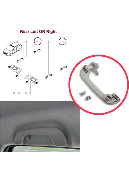 Renault Megane 3 4 Scenic 3 Clio 4 Captur Master 3 Movano Için Arka Kapı Tavan El Tutamağı Açık Gri fırsatları