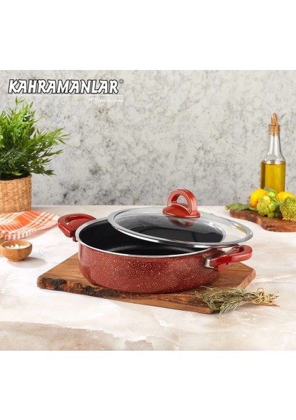 Heyf Kahramanlar Kiremit Basık Tencere 30CM