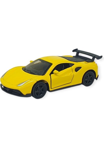 Çek Bırak Metal Küçük Arabalar 8 cm - 6411A-17 - Sarı
