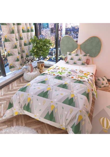 Kuş Vadisi Çift Taraflı Çocuk Nevresim Takımı Polycotton