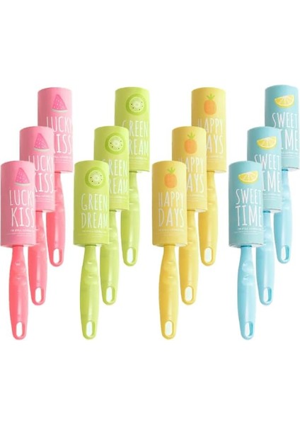 12 Adet Tüy Toplama Rulosu, Her Biri 20 Yaprak, Kedi Köpek Tüyü, Toz Toplayıcı Yapışkanlı Kağıt