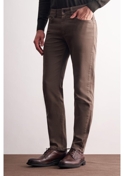 Kahverengi 5 Cep Casual Slim Fit Pamuklu 5 Cep Pantolon 1003255318 modelleri