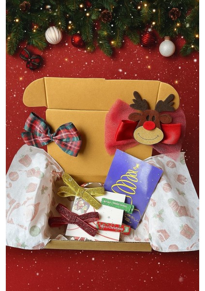 Yılbaşı Hediye Kutusu-Sevimli Tokalar&tebrik Kartı Seti-Yeniyıl Hediye Kutusu-Merry Christmas