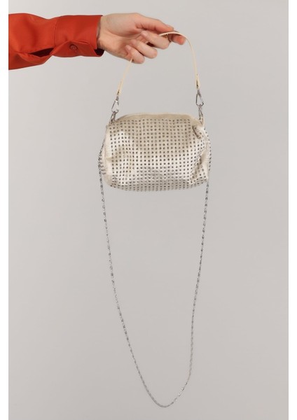 Mini Boy Taş Tasarımlı Kadın El ve Omuz Çantası