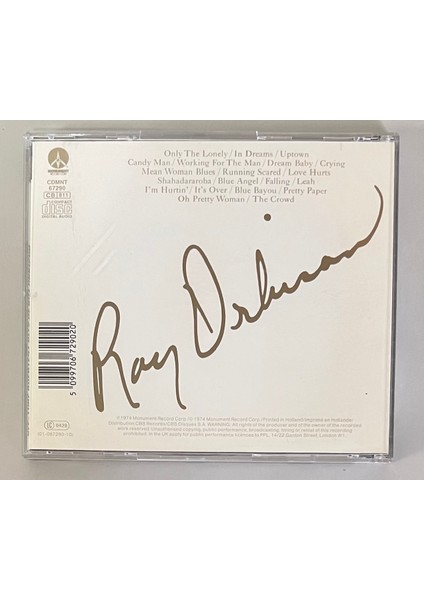 Roy Orbison The All Time Greatest Hits Of Roy Orbison CD (Orijnal Dönem Baskı Cd) fiyatları