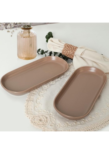 Mat Toprak Noyan Kayık Tabak 2 Adet 26 cm 977