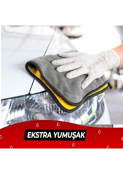 - Ultra Kalın Mikrofiber Oto Araba Yıkama Kurulama Havlusu 60X30 Cm, Orta Boy Çift Katlı Araç Kurutma ve Torpido Silme Bezi (Sarı-Gri) modelleri