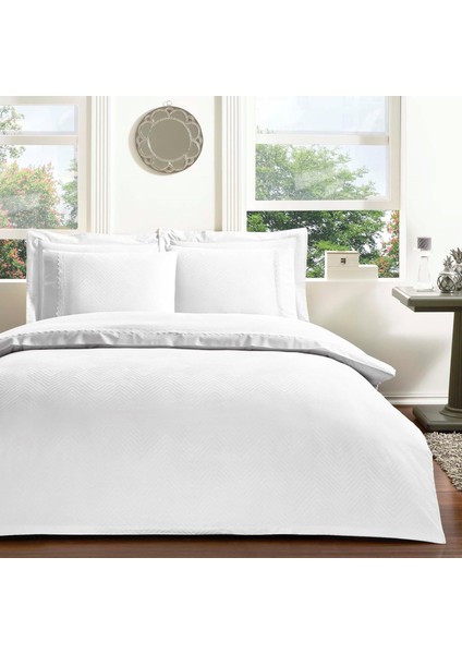 SAMBRE%100 Pamuk Nevresim Takımı, Beyaz, Çift Kişilik