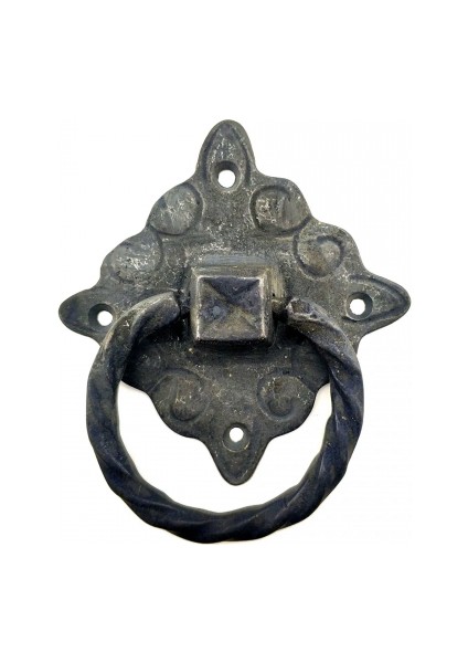 Eco Lounge Antika Tarz Dekoratif Pirinç Mobilya Kulbu, Kapı Kilit Halkası - 94X97 Mm, Büyük, Oksit