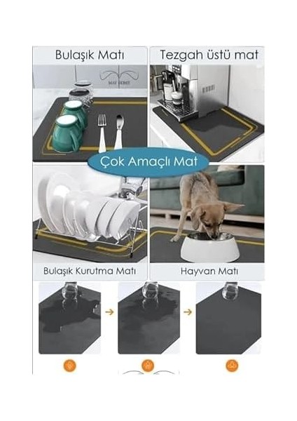 Sihirli Bulaşık Yıkama Matı, Kurulama Matı 40X50 Bulaşık Kurutma Matı Katlanabilir fiyatları