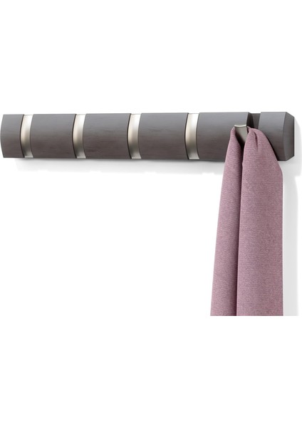 Flip 5 Puan Askısı, Modern, Sade ve Yerden Tasarruf Sağlayan Kayıtlar Sunar, Ceketler, Manto, Şallar, El Çantaları ve Daha Fazlası Için 5 Kancalı, Ahşap/