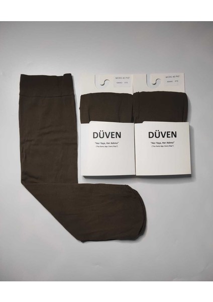 Mat Dokulu 40 Den Orta Kalın Mus Kakao Dizaltı Pantolon 2'li Çorap modelleri