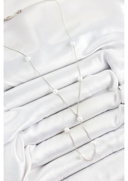 Pirinç Inci Figürlü Y Model Gümüş Renk Kadın Kolye fiyatları