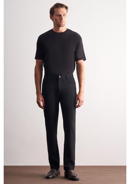 Siyah 5 Cep Düz Paça Esnek Slim Fit Casual Pantolon 1003255157 fiyatları
