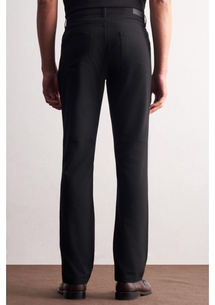 Siyah 5 Cep Düz Paça Esnek Slim Fit Casual Pantolon 1003255157 fırsatları