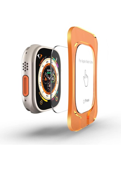 Ultra 2, Ultra 49MM ile Uyumlu, 49MM Ekran, Hizalama Çerçevesi ile Kurulum, Su Geçirmez, UHD Temperli Cam, Screen Protector, (Otomatik Hizalama Aparatlı)