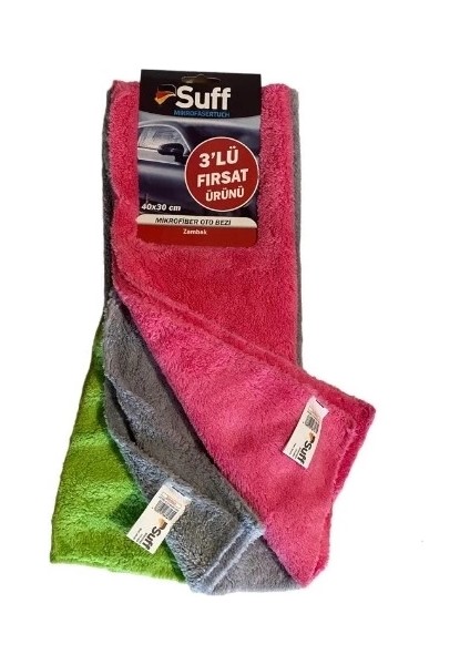 Heyf Suff Zambak 3'lü Mikrofiber Bez /oto Kurulama Bezi (40X30CM)