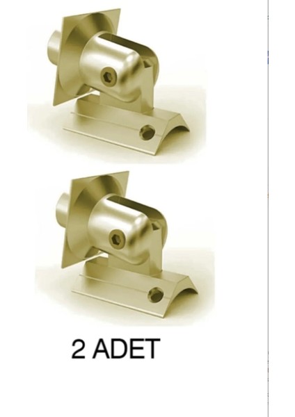 40*40 Alüminyum Korkuluk Başlık Kare Hareketli Mafsal Bronz 2 Adet