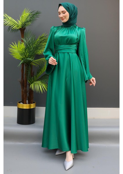 Nazlı Tesettür Elbise Koyu Yeşil fırsatları