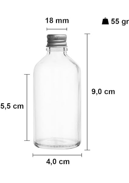 Afracam 50 cc Gümüş Metal Kapaklı Hediyelik Shot Şişesi 50 ml Kolonya Koku Süs Küçük Şeffaf Cam Şişe 6 Adet fiyatları