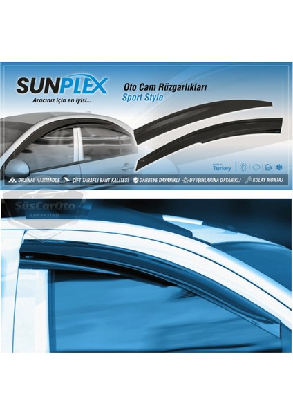 Sunplex Toyota Corolla 2018 Sonrası E210 Uyumlu Spor Cam Rüzgarlığı Seti Piano Black 4\'lü Parlak Siyah fırsatları