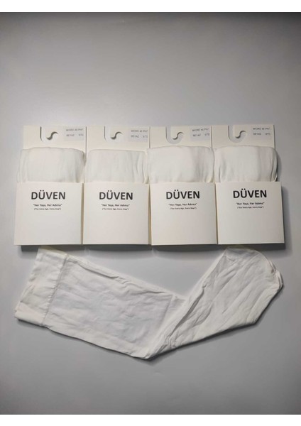 4 Çift Mat Dokulu 40 Den Orta Kalın Mus Beyaz Dizaltı Pantolon Çorap modelleri