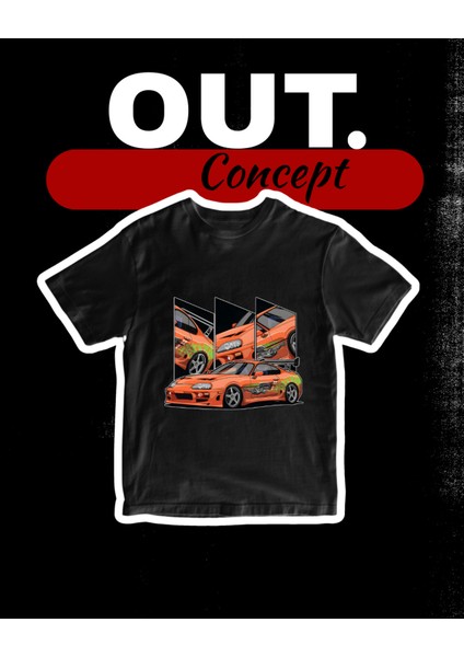 Mk4 Supra Brian O'conner Baskılı T-Shirt (Car Series)
