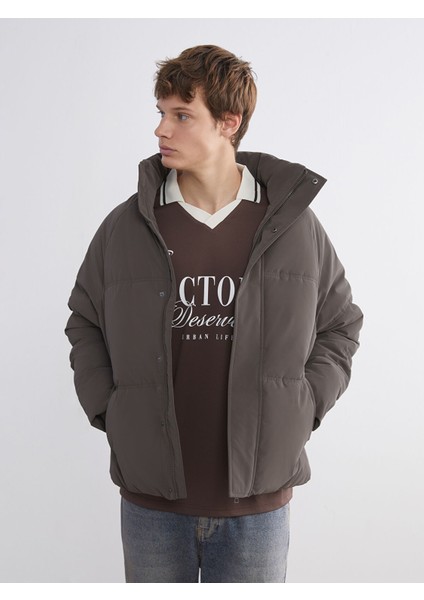 Yeni Sezon Rahat Kalıp Dik Yaka Erkek Şişme Mont