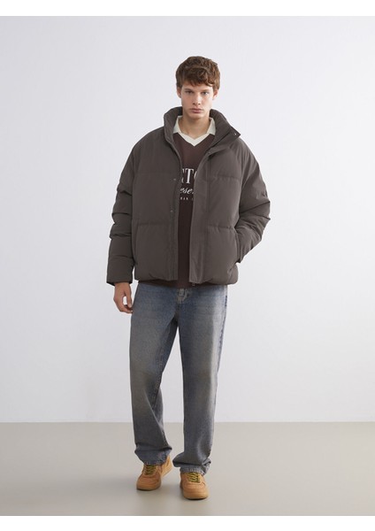 Yeni Sezon Rahat Kalıp Dik Yaka Erkek Şişme Mont fiyatları