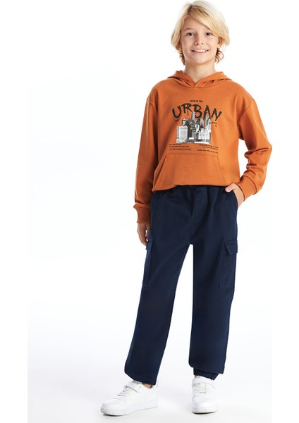 Yeni Sezon Beli Lastikli Erkek Çocuk Kargo Jogger Pantolon