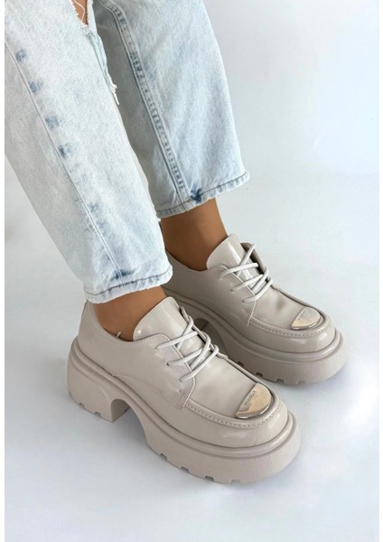 Yzlal Kiya Bej Rugan Dolgu Topuk Oxford Ayakkabı (Numara: 37) modelleri