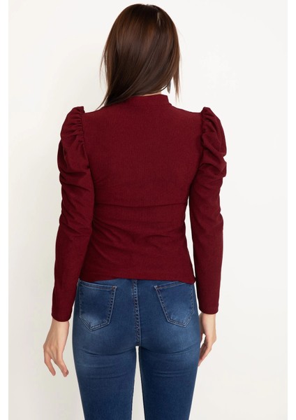 Sptrns Prenses Kol Bluz Bordo W3125 (Beden: S) fiyatları
