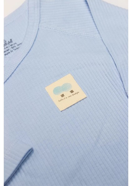 Organic Modal Flying Balloons Kruvaze Uzun Kol Body BS17121 Mavi modelleri