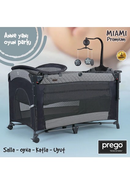 Anne&bebek Miami Premium Dönenceli Anne Yanı Oyun Parkı Park Beşik 8040 fiyatları