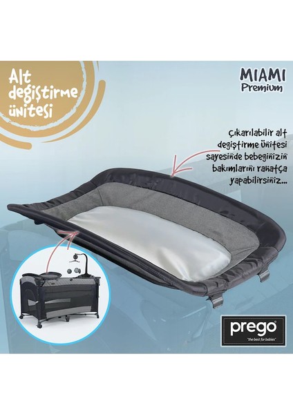 Anne&bebek Miami Premium Dönenceli Anne Yanı Oyun Parkı Park Beşik 8040